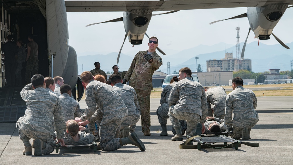 374th MDG trains in patient air evacuation