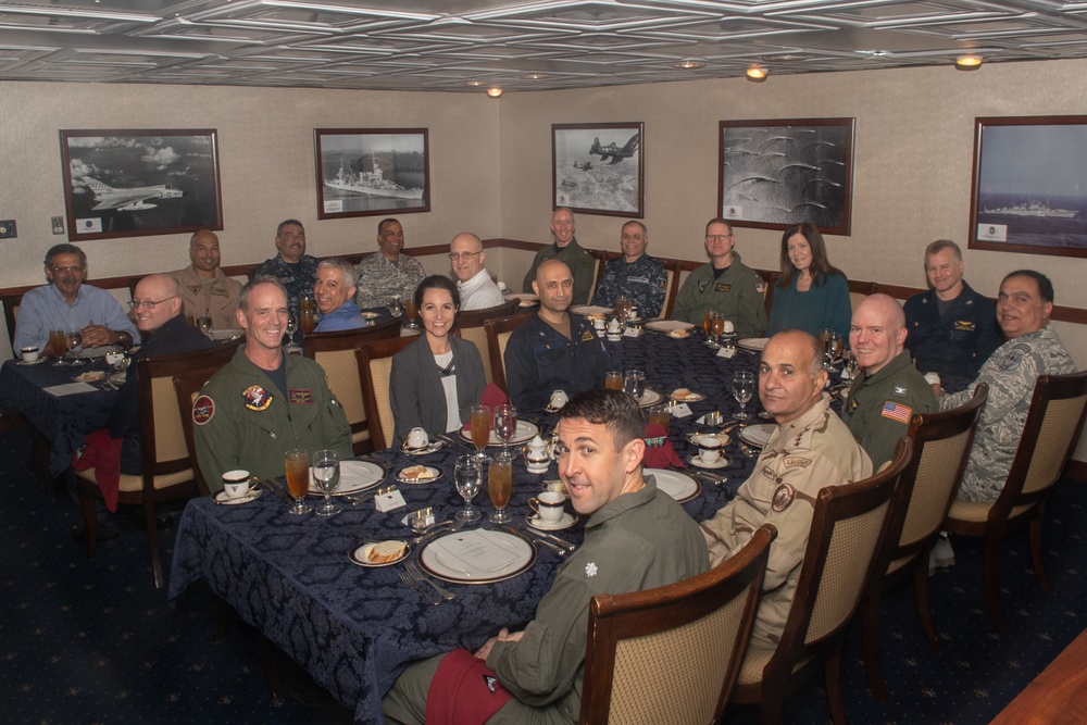 Distinguished visitors from the Egyptian Armed Forces and U.S. Embassy Cairo visit the aircraft carrier USS John C. Stennis (CVN 74)