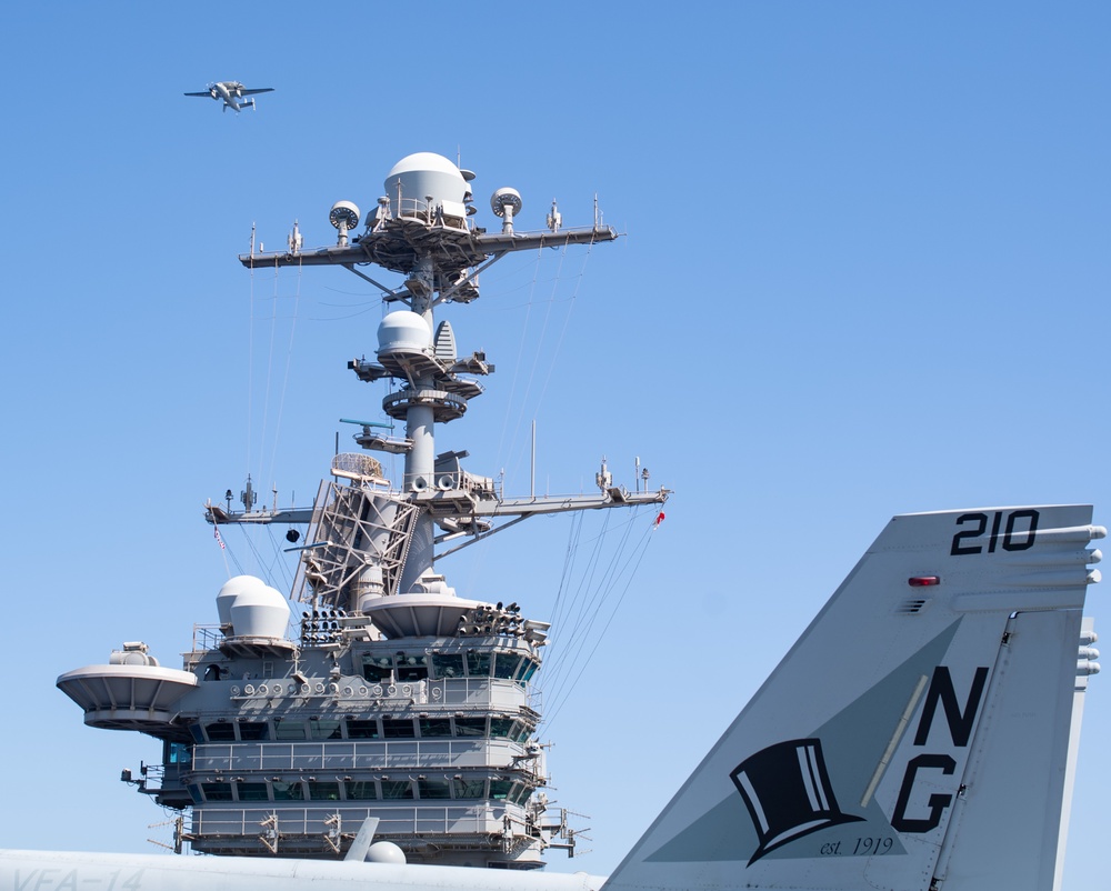 The aircraft carrier USS John C. Stennis (CVN 74) conducts flight operations