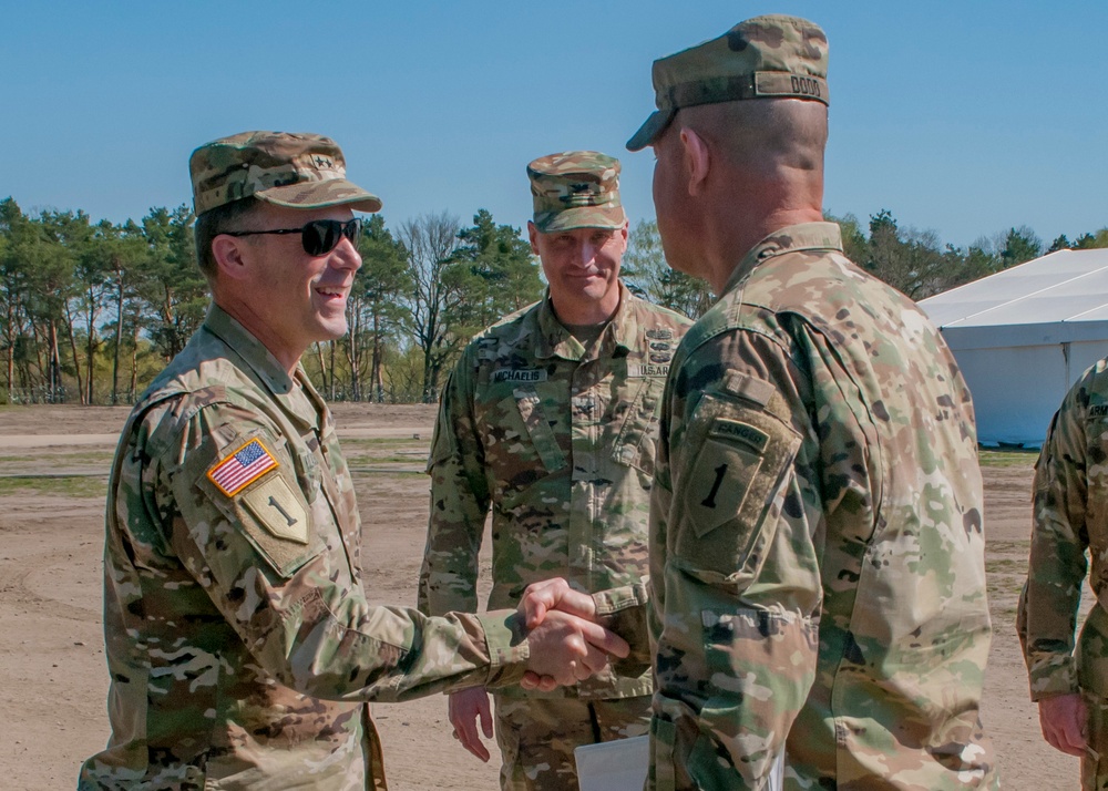 Commanding General, 1st Infantry Division Major General John S. Kolasheski visited Col. Charles S. Armstrong, commander, 1st Armored Brigade Combat Team