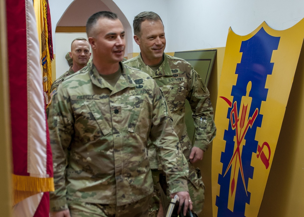 Commanding General, 1st Infantry Division Major General John S. Kolasheski visited Col. Charles S. Armstrong, commander, 1st Armored Brigade Combat Team