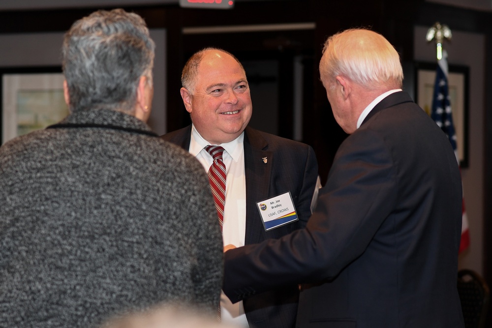 Joe Bradley meets with business partners at a Hanscom Representatives Association luncheon