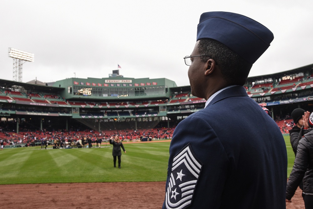 Airmen take part in pre-game activities