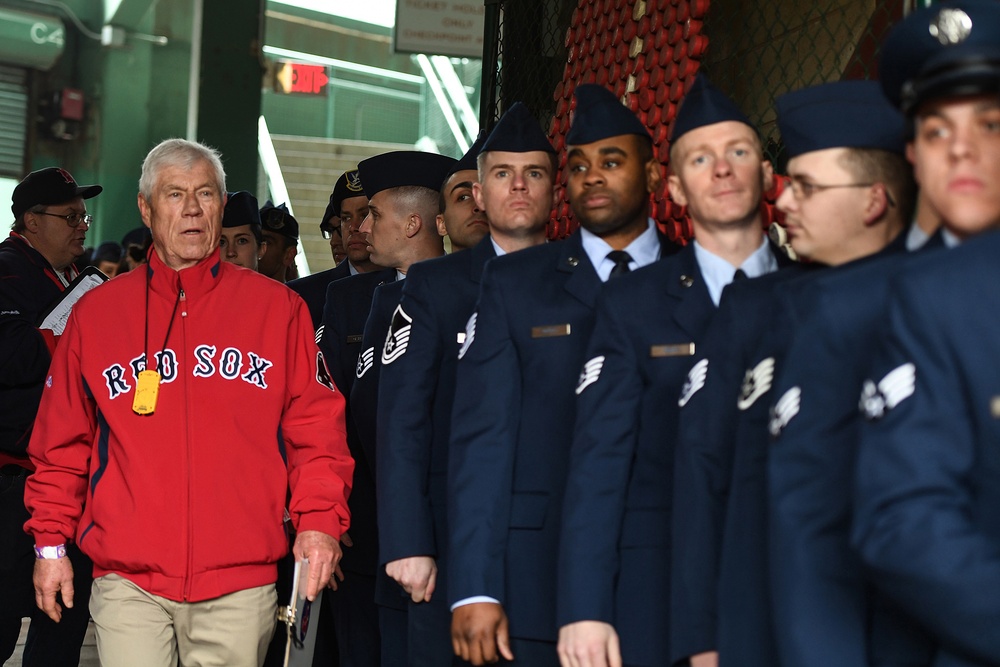 Airmen take part in pre-game activities