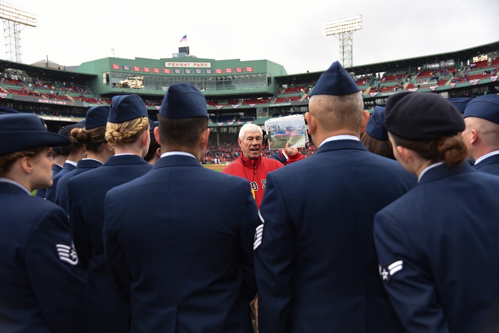 Airmen take part in pre-game activities