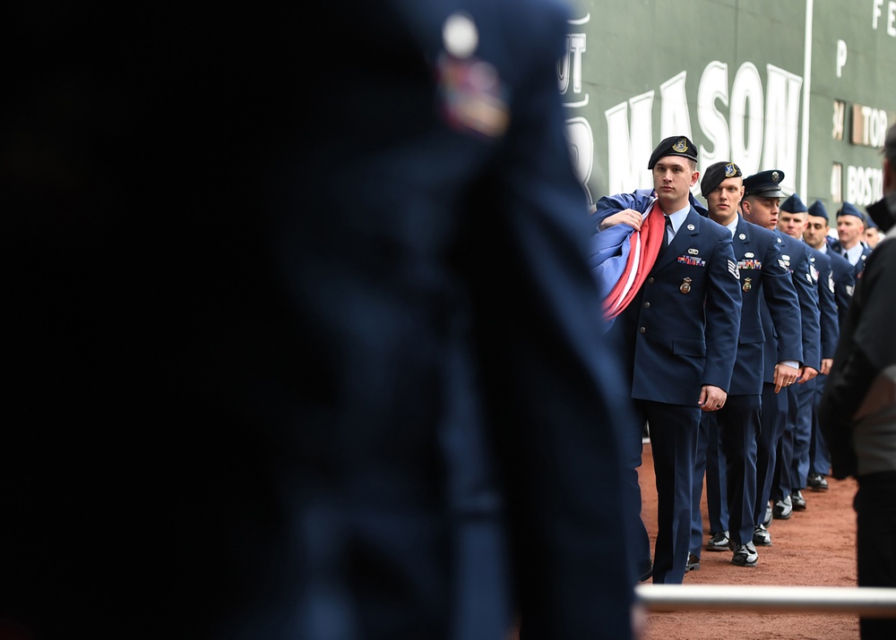 Airmen take part in pre-game activities