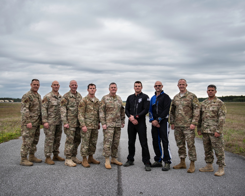 24th SOW commander relinquishes command, performs military free fall jump