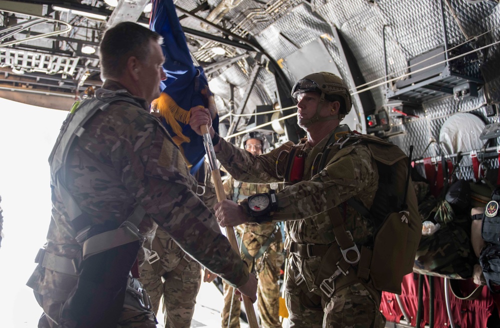 24th SOW commander relinquishes command, performs final military free fall jump