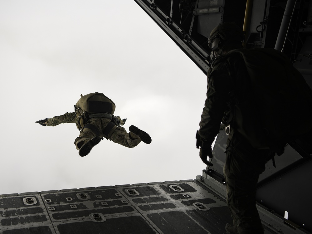 ST Operator from the 24th SOW jumps from a MC-130 Combat Talon II