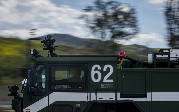 ARFF Marines go through the P-19R driver’s license course