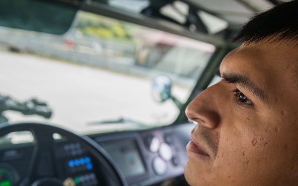 ARFF Marines go through the P-19R driver’s license course