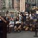 USS Blue Ridge Commanding Officer addresses Hong Kong media representatives.