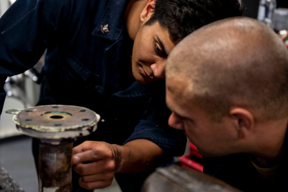 USS Preble Sailors Repair Pipe