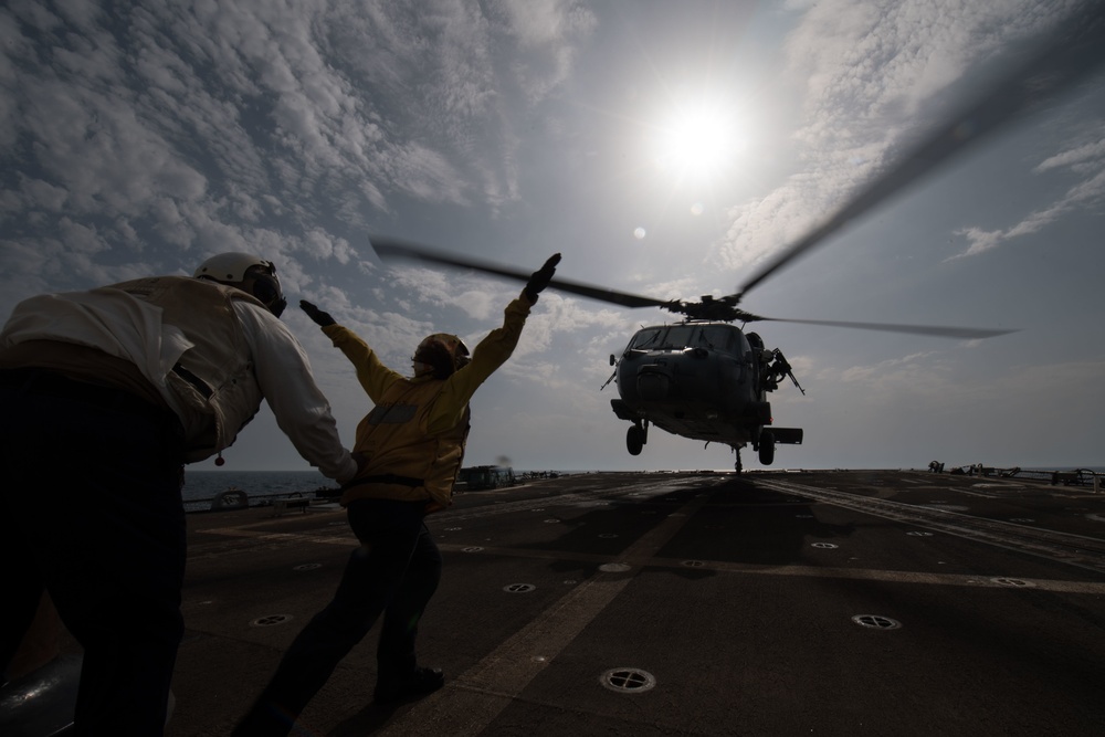USS Chung-Hoon Conducts Flight Operations with HSC-26