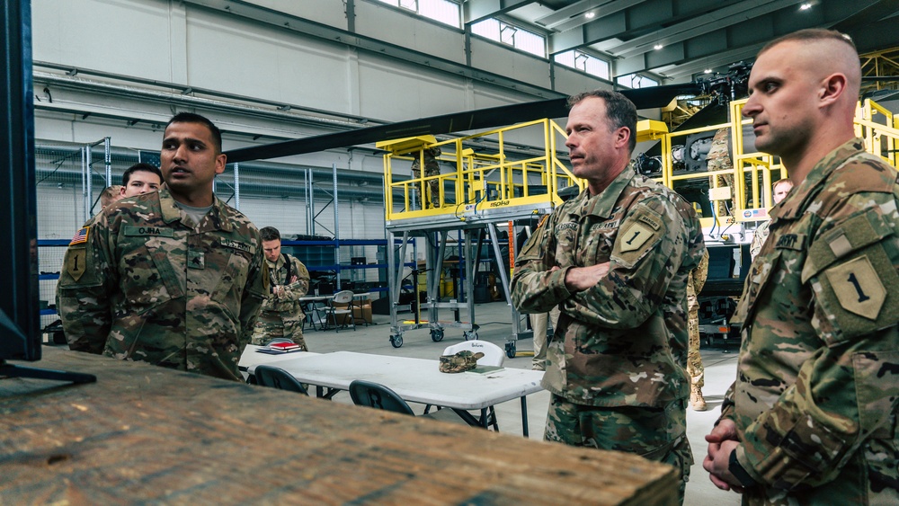 Maj. Gen. Kolasheski visits 1CAB at Storck Barracks, Illesheim, Germany