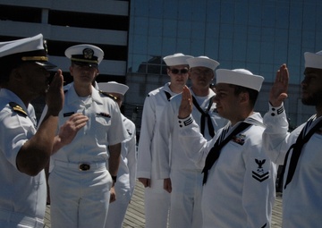 Naval Museum hosts a re-enlistment ceremony