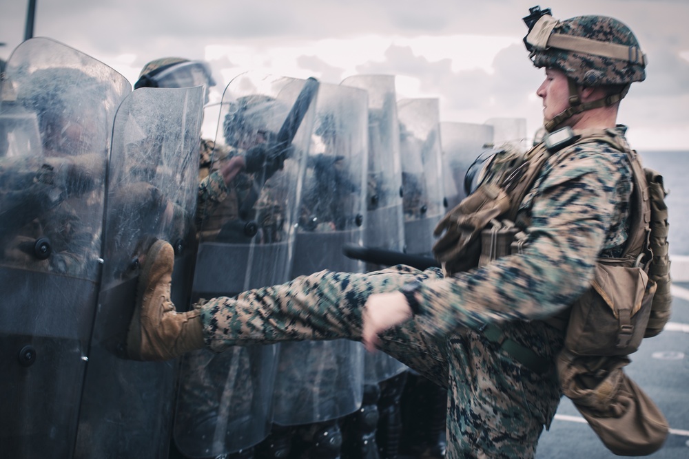 Law Enforcement teaches riot control tactics
