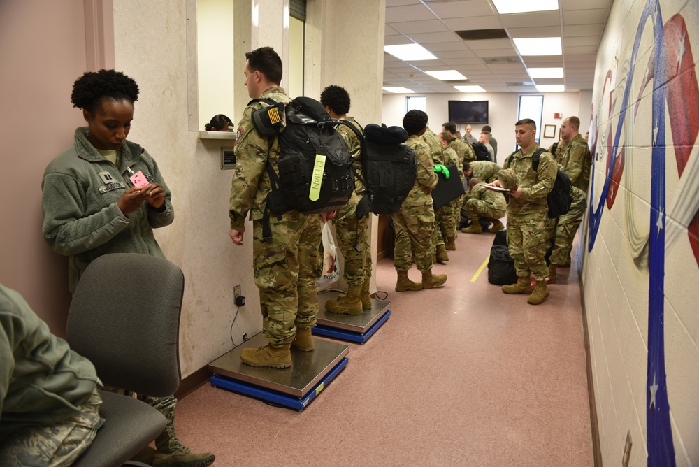 335th FS Airmen processes for deployment