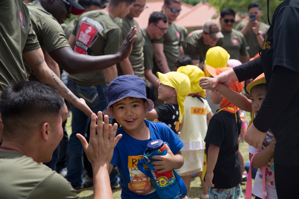 Camp Hansen Marines Volunteer for a friendship exchange and community clean up