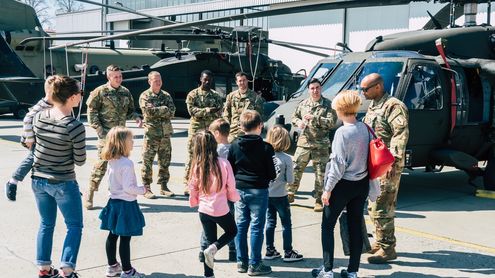 Montessori School, Ergersheim, Germany visits the 1st Combat Aviation Brigade Montessori School, Ergersheim, Germany visits the 1st Combat Aviation Brigade