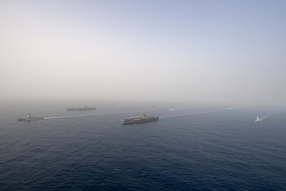 The John C. Stennis Carrier Strike Group and Abraham Lincoln Strike group conduct operations at sea The John C. Stennis Carrier Strike Group and Abraham Lincoln Strike group conduct operations at sea