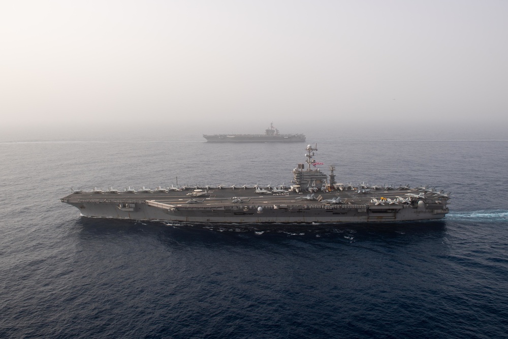 The John C. Stennis Carrier Strike Group and Abraham Lincoln Strike group conduct operations at sea The John C. Stennis Carrier Strike Group and Abraham Lincoln Strike group conduct operations at sea