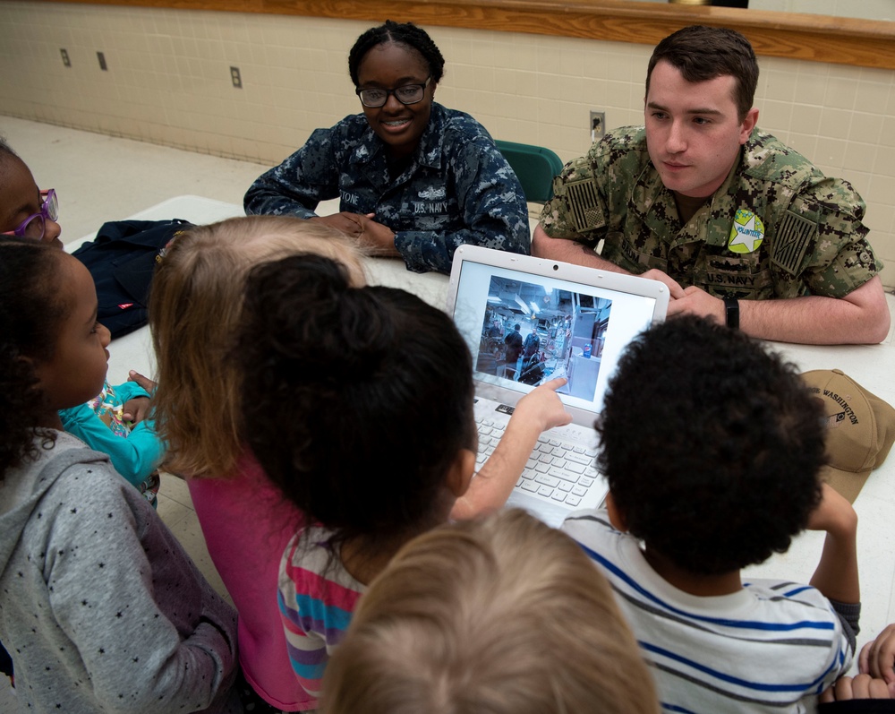 GW Sailors Participate In Local Elementary School Career Day