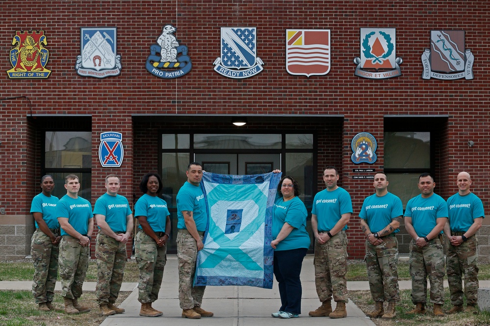 Commando leaders wear teal for Denim Day observance
