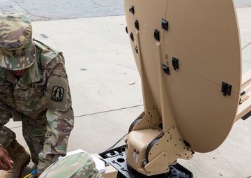 Signal Soldiers Practice Shooting Satellite