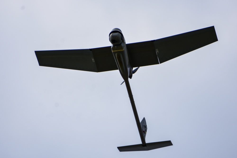 First un-manned Raven UAV flight in Italy.