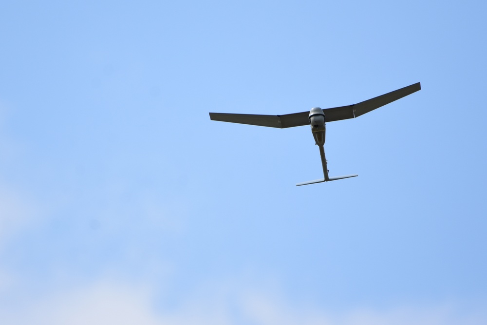 First un-manned Raven UAV flight in Italy.