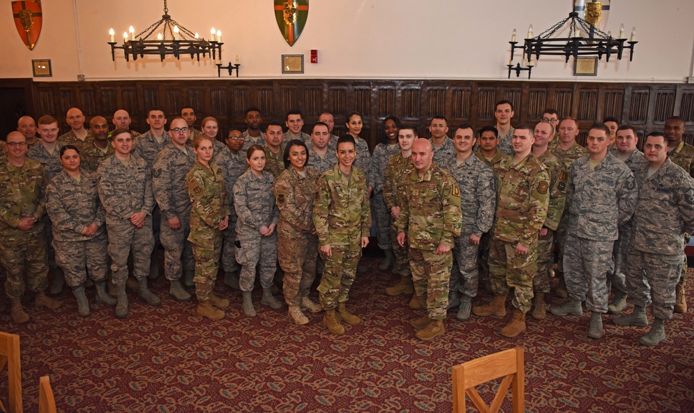 Third Air Force Commander, Command Chief visit RAF Mildenhall Airmen