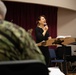 Jazz singer rehearses with Navy Band
