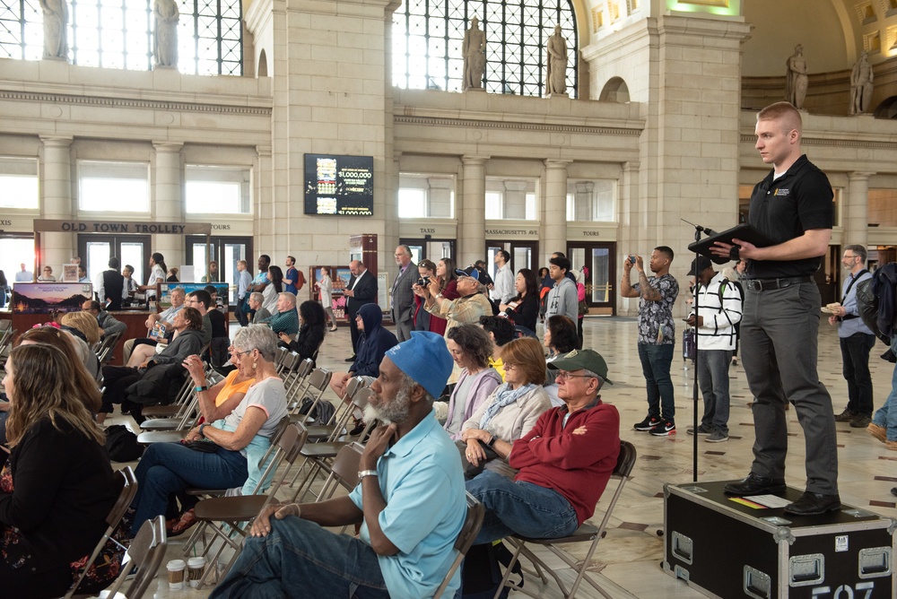 United States Navy Band performs at Union Station in Washington, D.C.