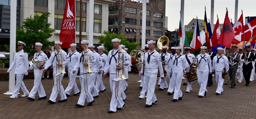U.S. Fleet Forces Band NATO Flag Raising Ceremony in Norfolk