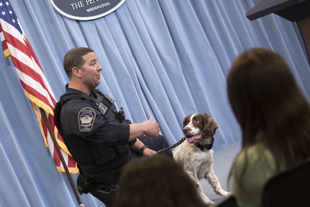 Pentagon Police Officer Talks About the Work of His Four-Legged Partner