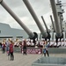 Marching Band performs aboard the Wisconsin