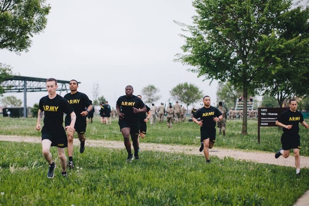 Sky Soldiers run to the next obstacle