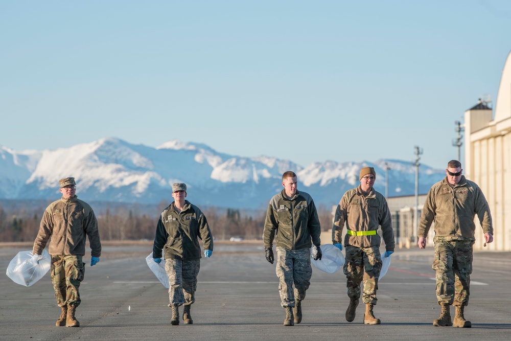 JBER Airman conduct FOD walk