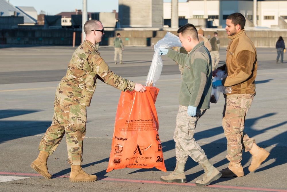 JBER Airman conduct FOD walk