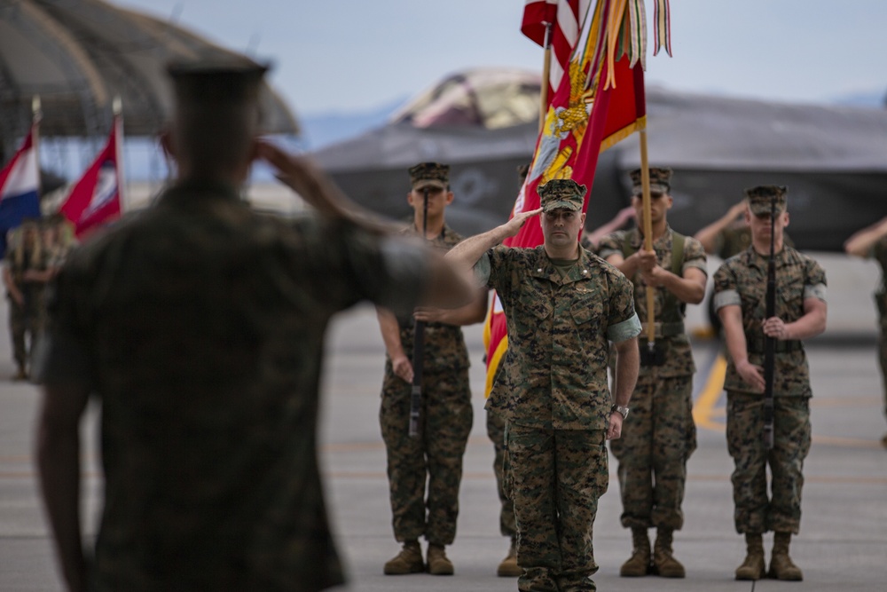 Marines’ only forward deployed F-35B Squadron conducts change of command