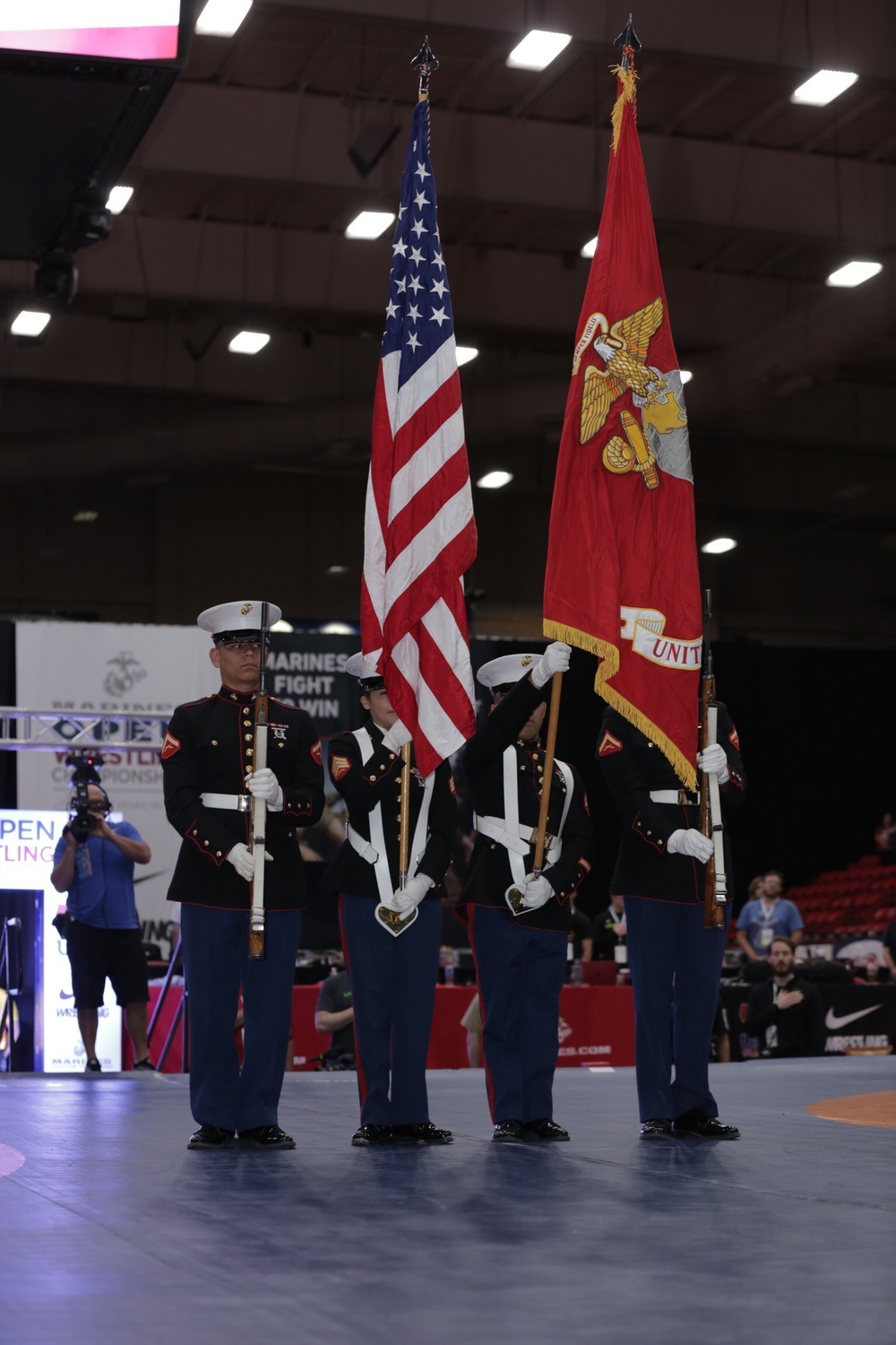 Marines support wrestlers at US Open Championships