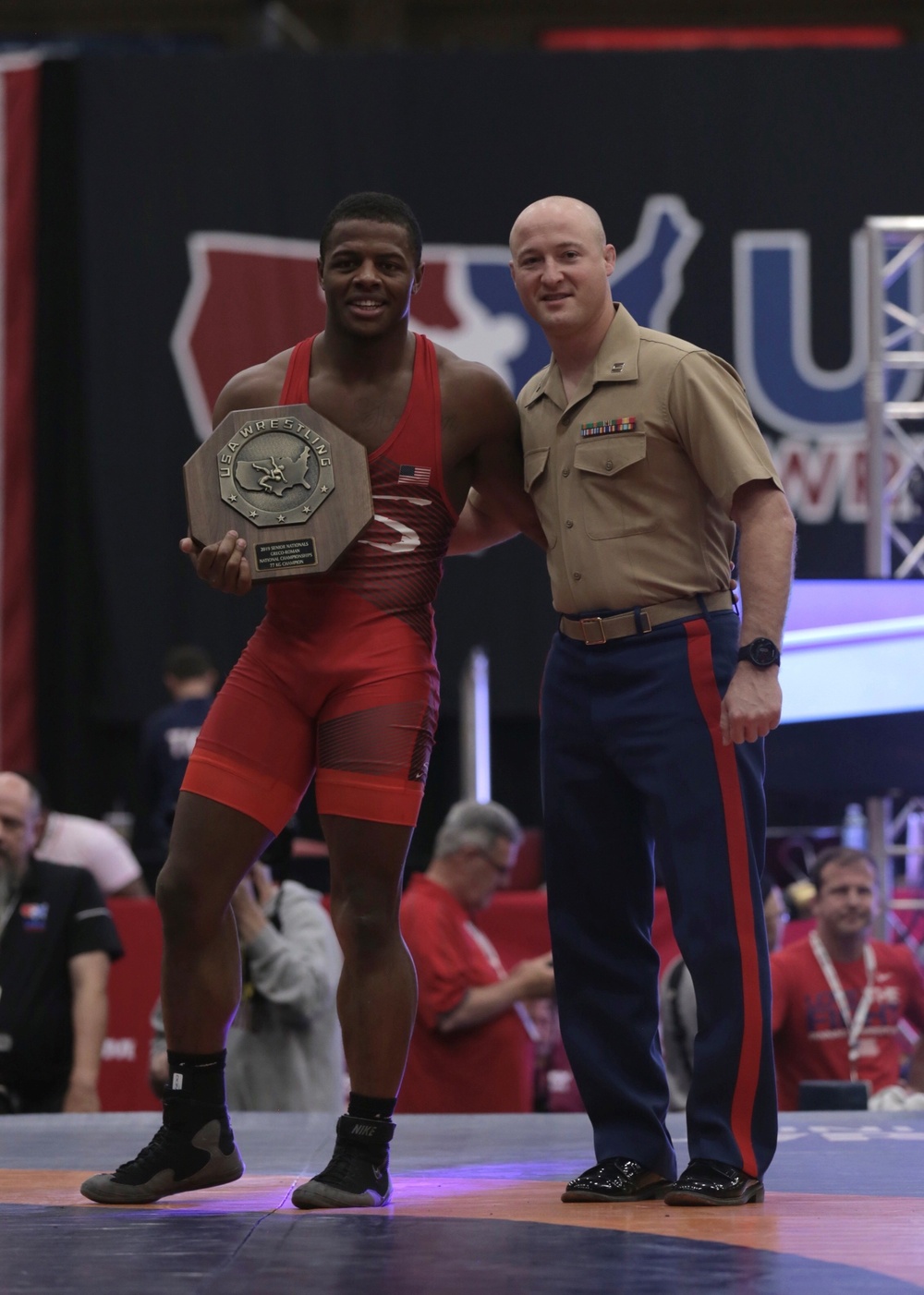 Marines support wrestlers at US Open Championships