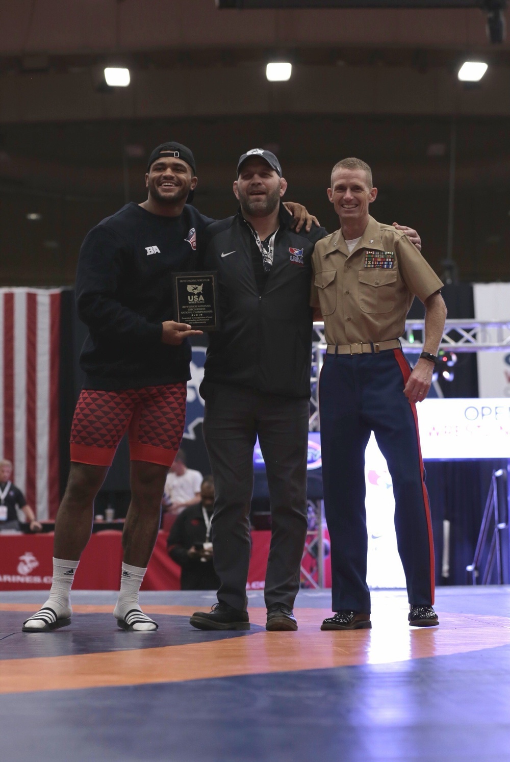 Marines support wrestlers at US Open Championships