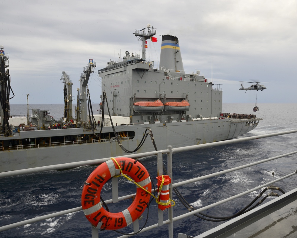 USS Blue Ridge Replenishes at Sea
