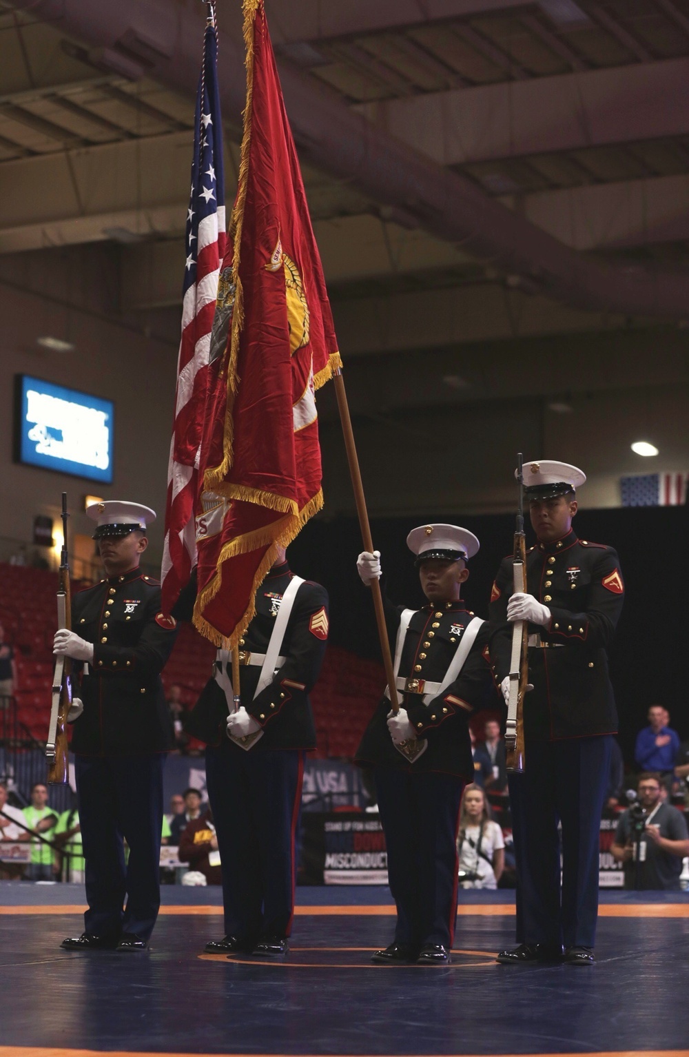 Marines support wrestlers at US Open Championships