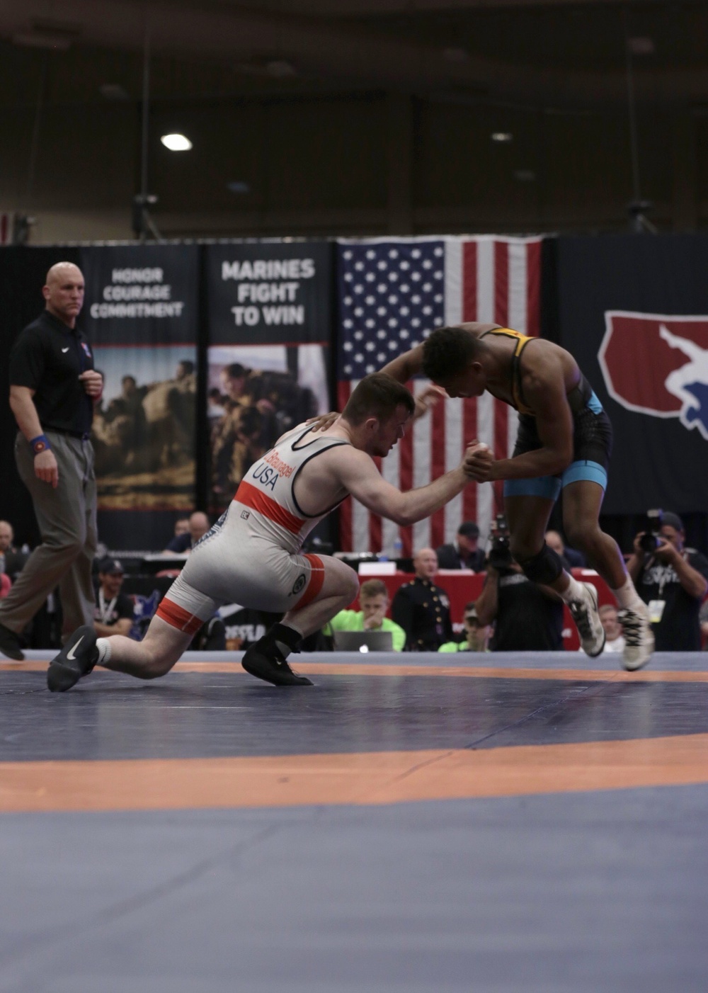 Marines support wrestlers at US Open Championships