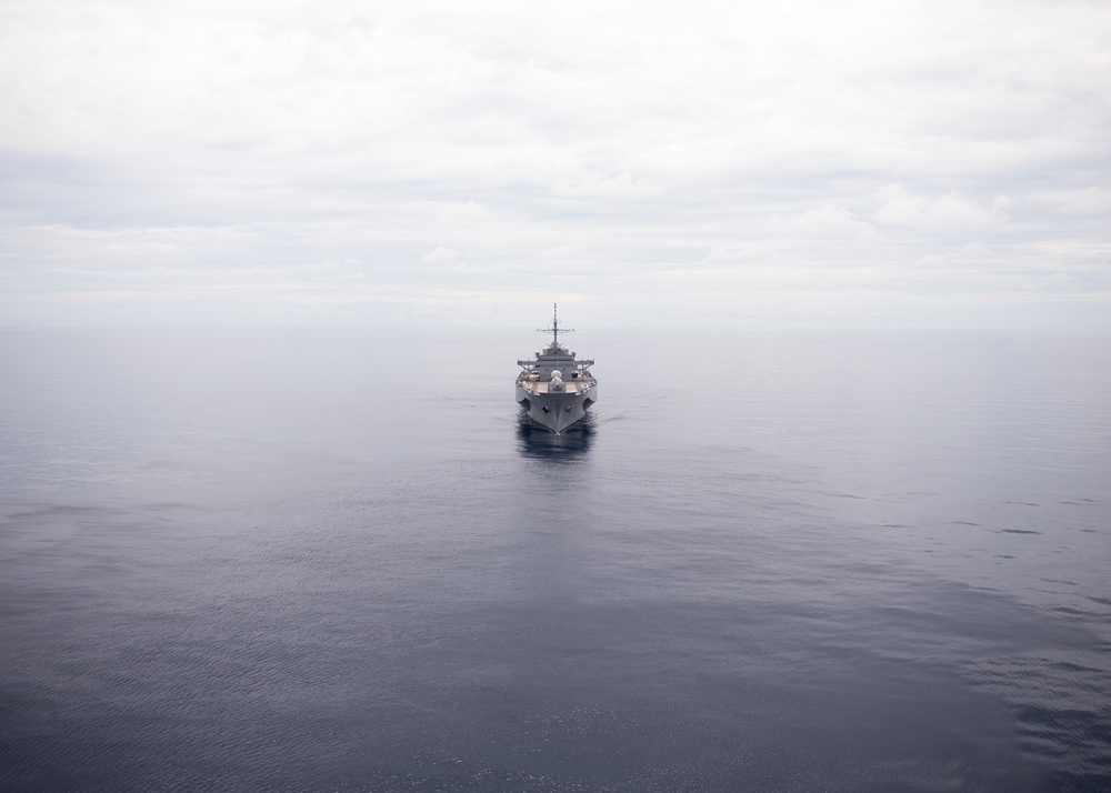 USS Blue Ridge Sails Through South China Sea