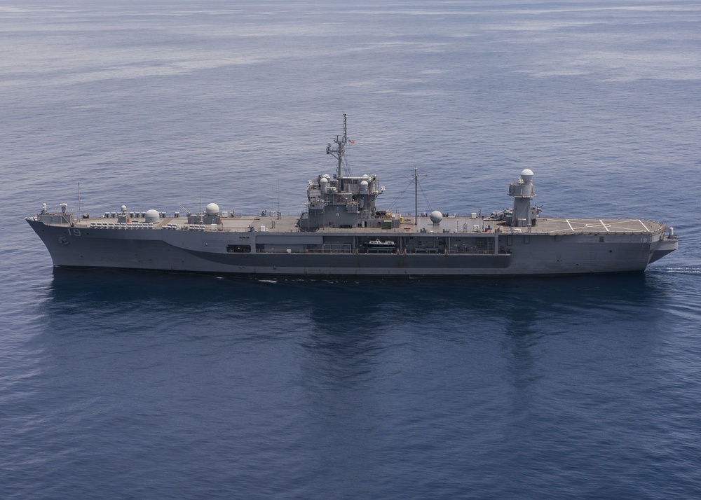 USS Blue Ridge Sails Through South China Sea