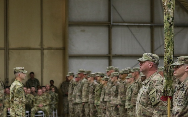 Army National Guardsmen transfer responsibility of the OIR/OSS aviation support mission